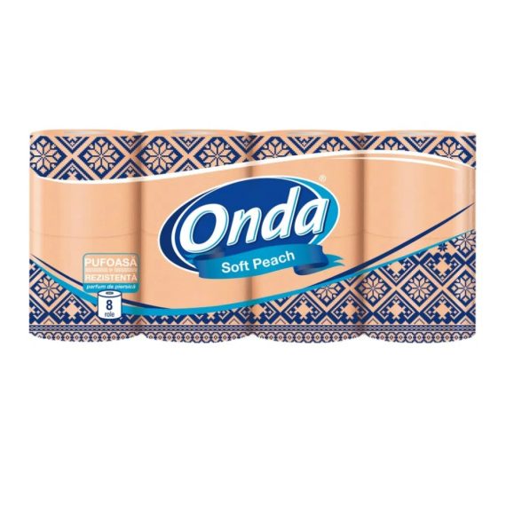 Hartie igienica Onda Soft Piersica 8 role, 3 straturi